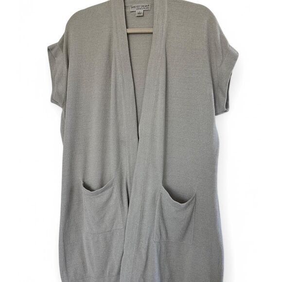 Barefoot Dreams Cozychic Ultra Lite Gray Knit Cardigan Size Large - Picture 1 of 7